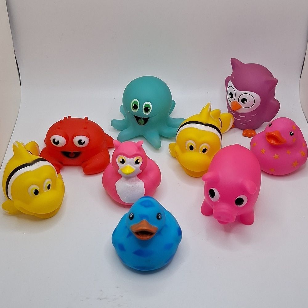 Rubber bath toys animal squeeze water toys